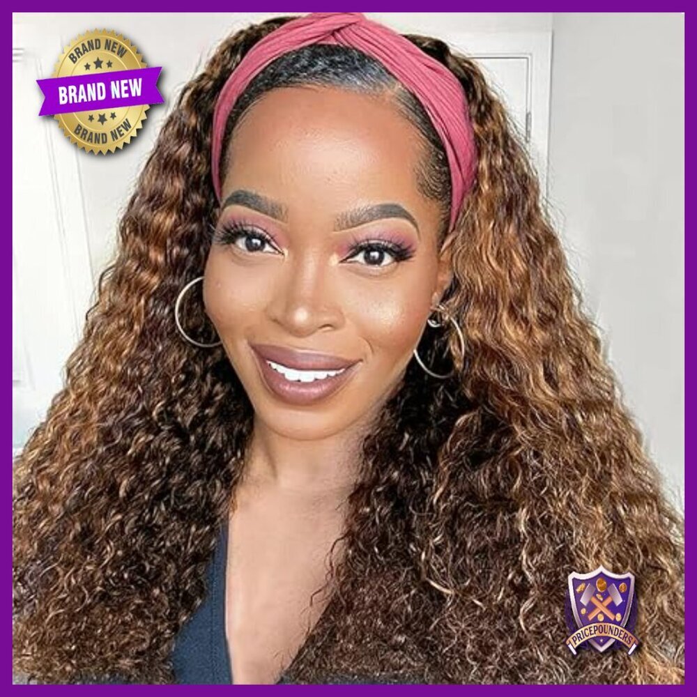 18 Inch Human Hair Wig Glueless Deep Wave Headband 150% Density